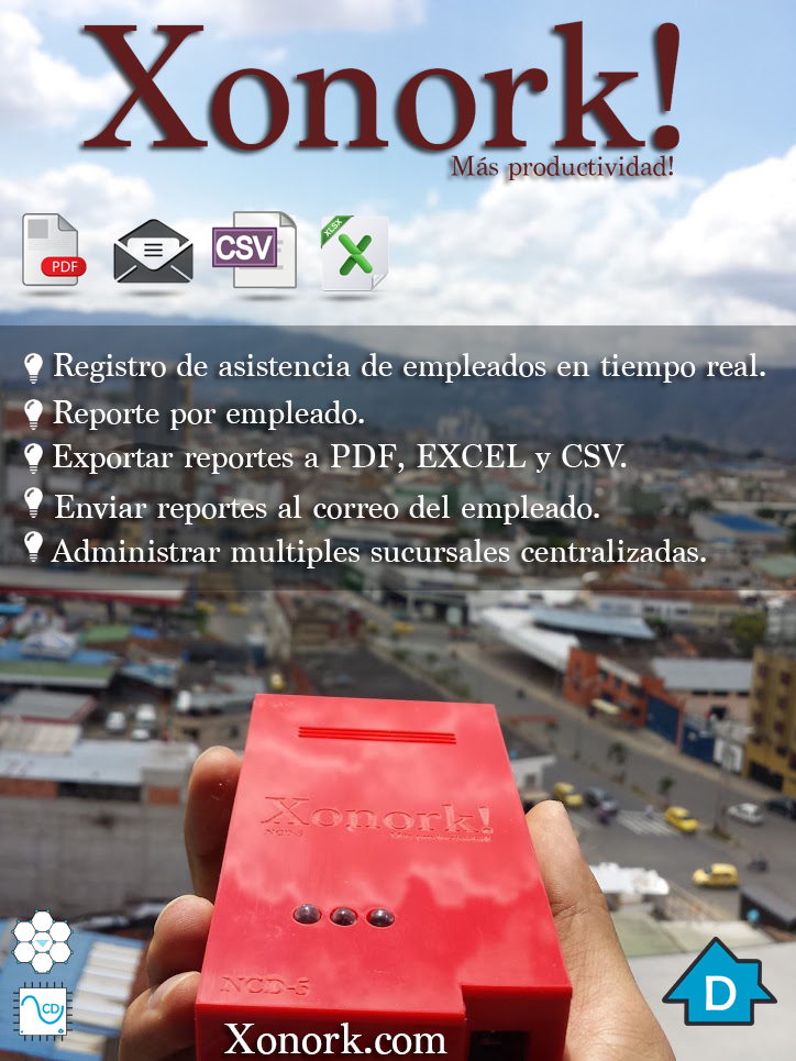 Xonork_tech's tweet photo. Optimiza el control de asistencia de tu nómina con Xonork una herramienta #IoT #InternetDeLasCosas @Bucaramanga http://t.co/w8UruT37cK