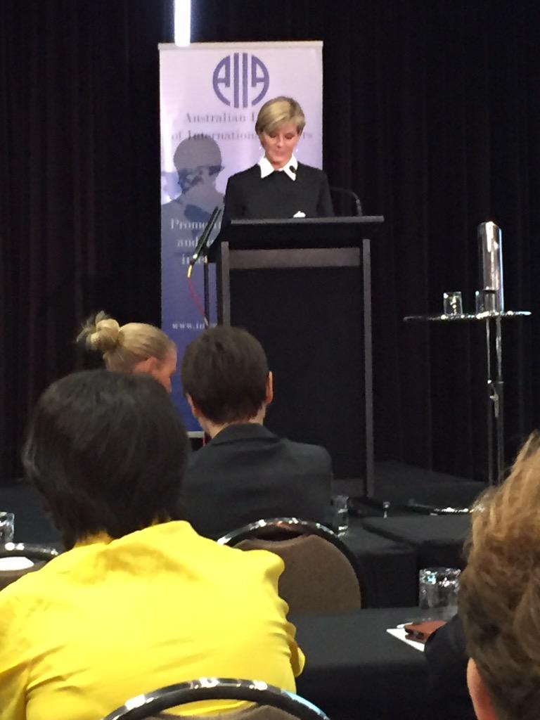 Wonderful to hear the Hon @JulieBishopMP @AIIANational #AIIA2015 conference