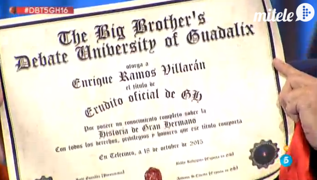 ghoficial's tweet photo. Y vosotros ¿Os habríais llevado el diploma? #DBT5GH16 http://t.co/7dxjMxlROj
