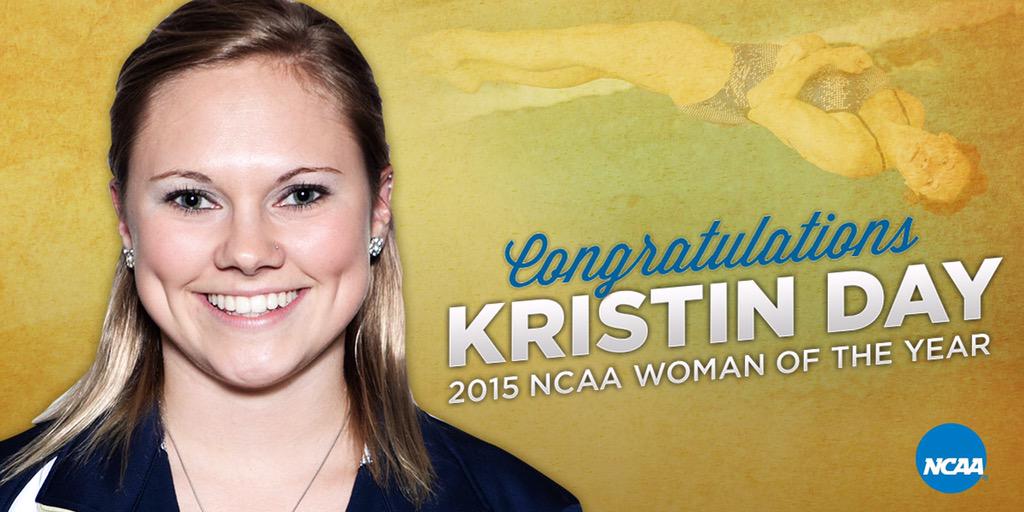 Congratulations to the 2015 NCAA Woman of the Year Kristin Day of @clarioneagles diving! #NCAAWOTY