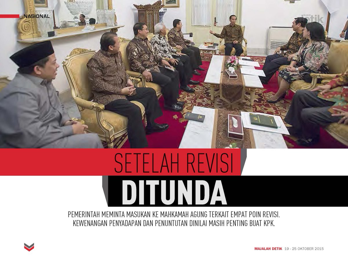 detikcom's tweet photo. Ada empat poin perubahan UU KPK yang akan dikonsultasikan ke MA http://t.co/OctvBSleRh | @majalah_detik http://t.co/S85ejwLVZ3