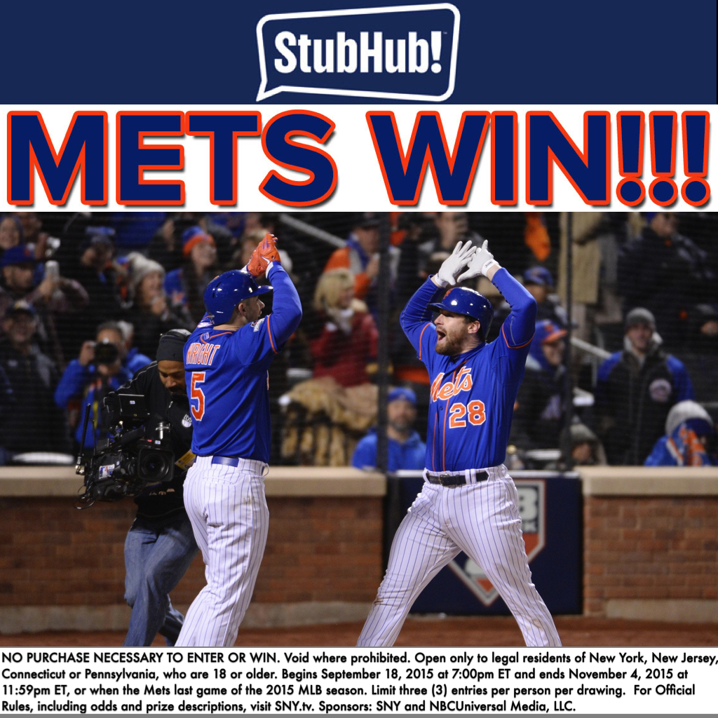 METS WIN!!!!

RETWEET THIS for a chance to WIN a $250 <a href="/StubHub/">StubHub</a> Gift Card! #SNYSweepstakes