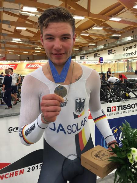 radnet_osswald's tweet image. Rückblick @grenchen2015 - Domenic Weinstein holt die Silbermedaille in der Einerverfolgung.