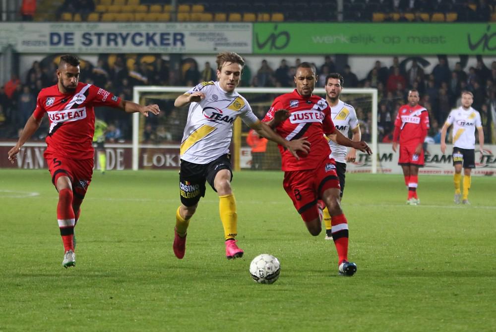 Abdurahimi aims to get to the ball Abdurahimi aims to get to the ball