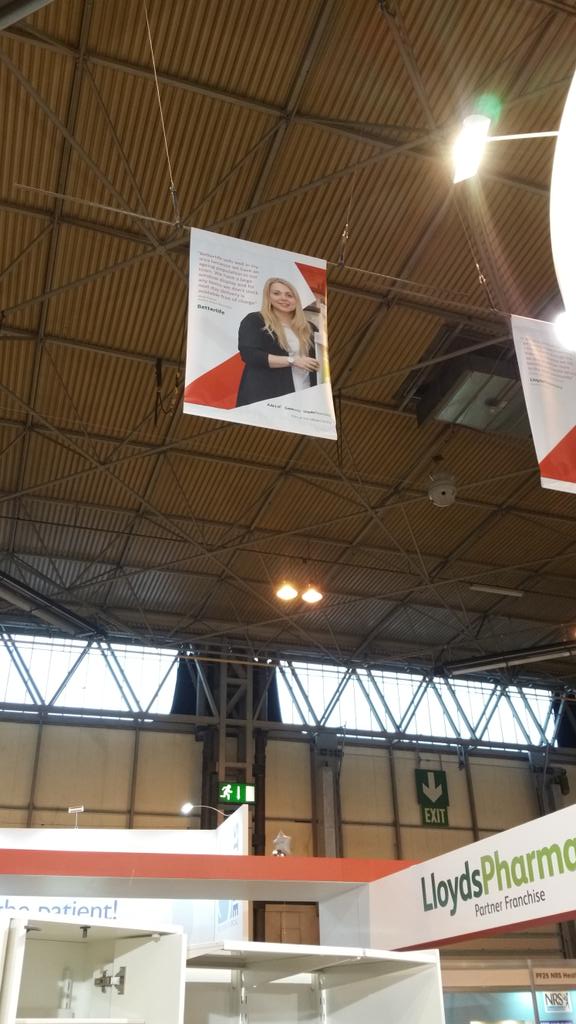 QueenStreetPhar's tweet photo. Our very own Molly. Poster girl at The Pharmacy Show, NEC, Birmingham http://t.co/Z5JMr1JVT4