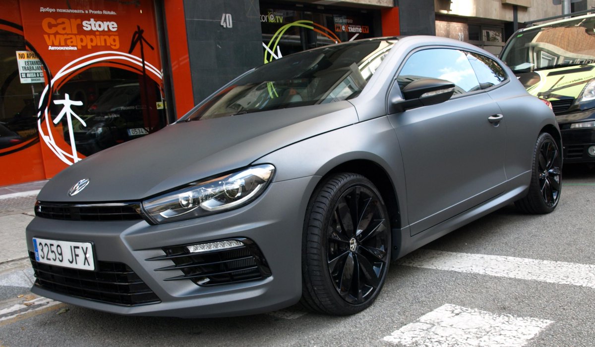 ProntoRotulo's tweet photo. Te gusta cómo quedó este #volkswagen #scirocco de #lpmotor en #grismate? 
 #carwrap by #prontototulo #mactac http://t.co/uippiggUz6