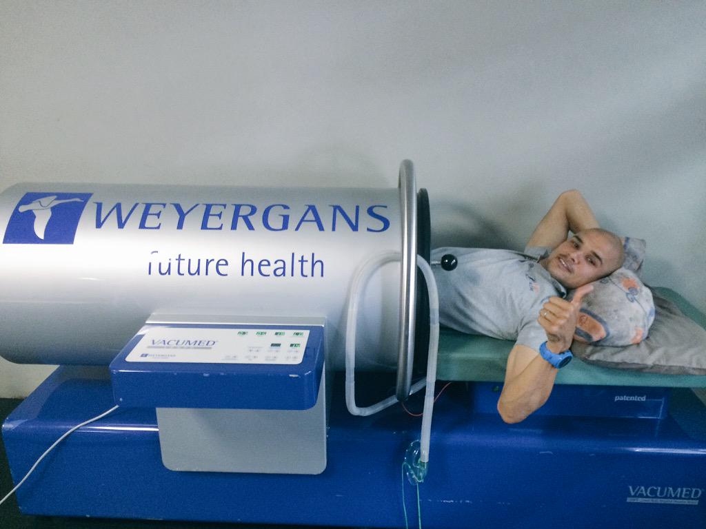 Getting in some recovery pre Golden Gate Challenge.Vacumed at EAP Active.#innovative #eap #futurehealth #recovery