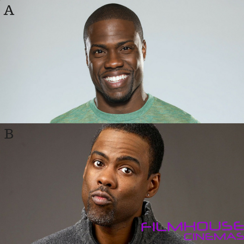 FilmhouseCinema's tweet photo. When it comes to Comedy, who do you prefer? A) Kevin Hart or B) Chris Rock 
RT, Favorite &amp; Tweet 
#Share4Fun http://t.co/SEmy3VnnuN
