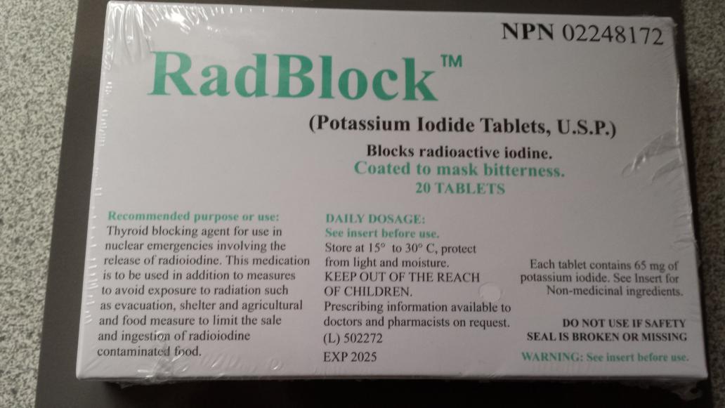 LinziFancy's tweet image. Just got my dose of anti-radioactives in the mail. I feel safer now... not really. # chalkriver