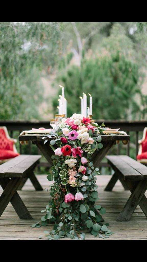 DUijlenes's tweet photo. I am loving floral table runners at the moment #wedding #decor http://t.co/CsGPqIJeqs