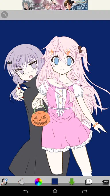 ハロウィン絵をかきかき・・・Φ('ω'*)