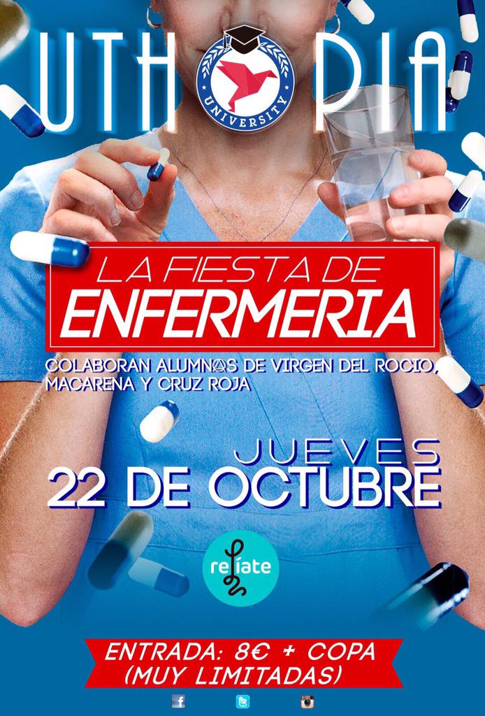 JUEVES FIESTA EN UTHOPIA, CUIDADO QUE OS PINCHAN LAS DE ENFERMERÍA! 
Entradas 8 euros+ 🍷, MD!!