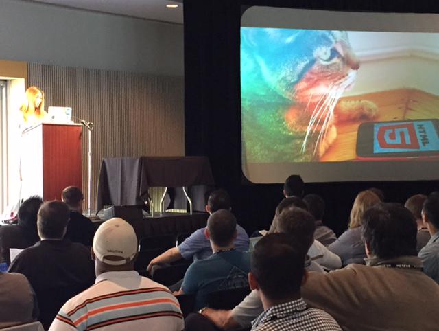 PubNub's tweet image. PubNub Developer Evangelist @girlie_mac on stage at #HTML5DevConf right now!