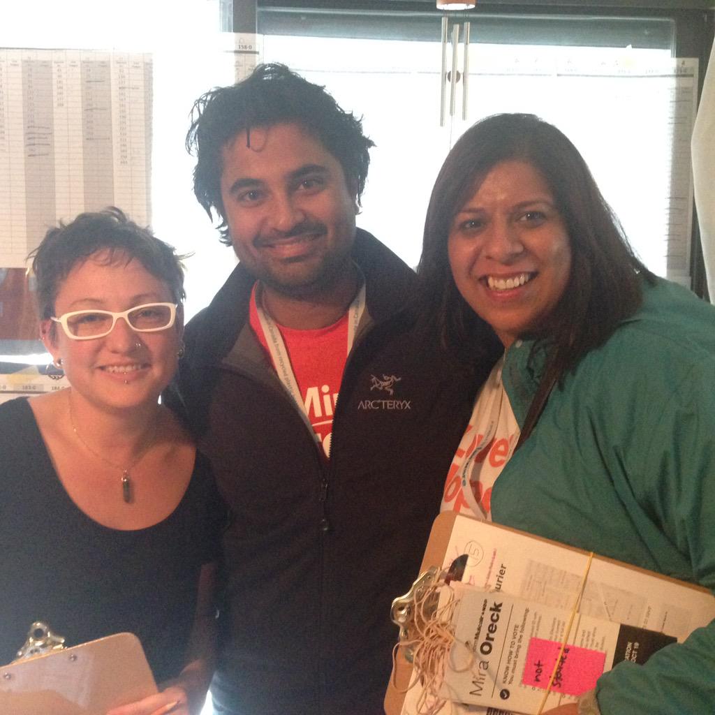 OpreetKang's tweet photo. #TeamOreck is ready to roll at #vangran Zone house! @miraoreck #ImVotingNDP https://t.co/nwX1lzwA1m