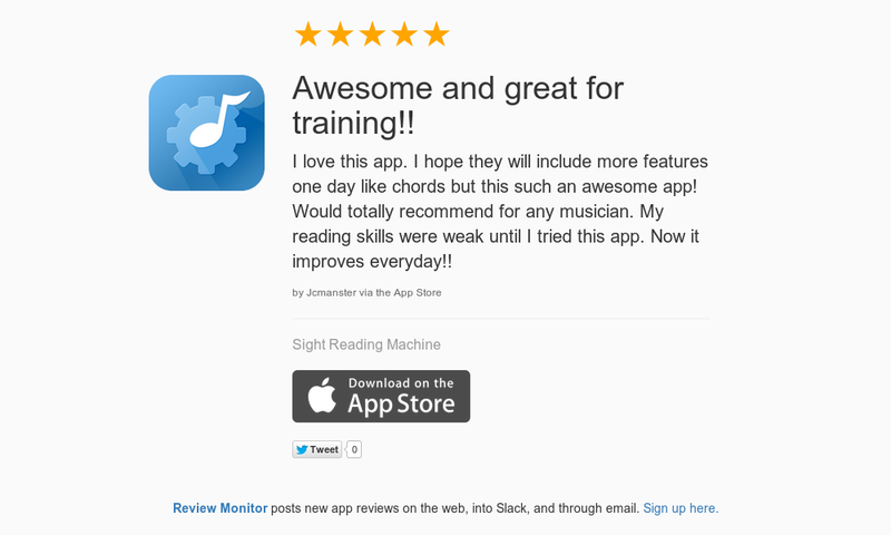 sightreadingm's tweet image. 5 Star Review "Awesome and great for training!!: I love this app. I hope they will include …" launchkit.io/reviews/_OLKUu…