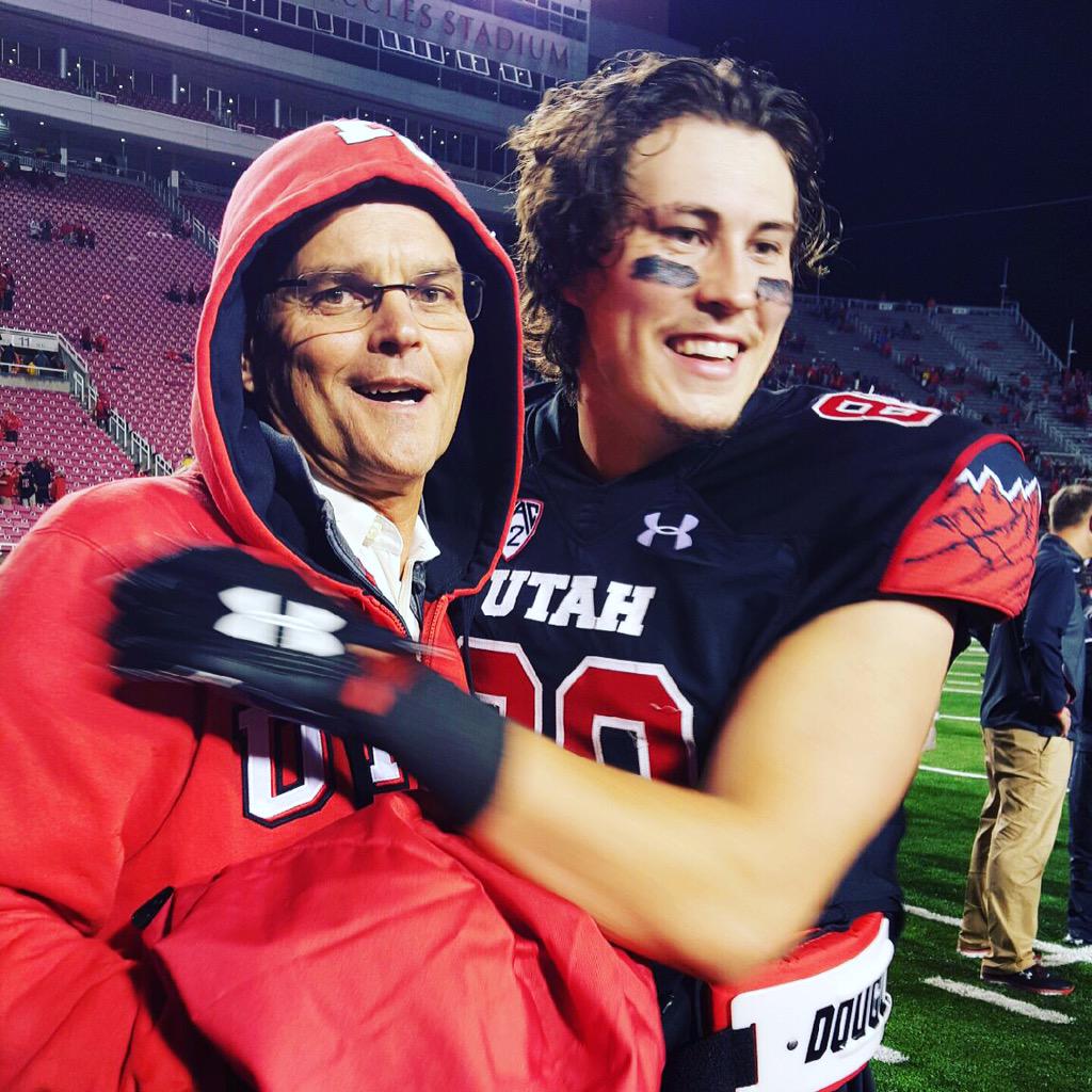 @dfg_cpf and @utahutes17 celebrating our hometown @utahfootball's win over @arizonastatefootball.