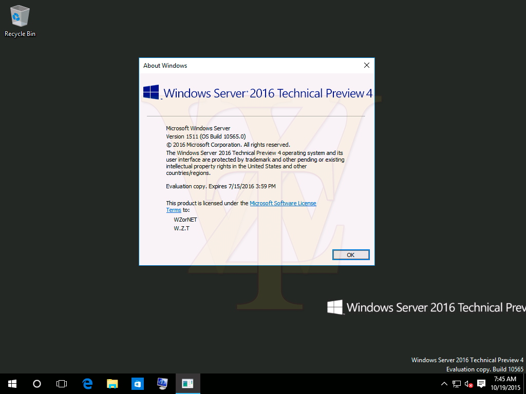 Windows Server 2016 Technical Preview 4 Build 10565