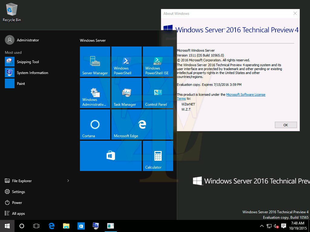 Windows Server 2016 Technical Preview 4 Build 10565