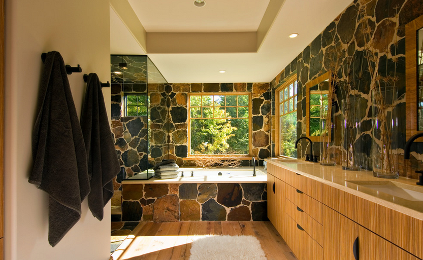 globaltrends's tweet photo. Bathroom Interior design using stone and rustic wood #asianoak and #sapwood flooring - http://t.co/1Kmj7FMjA1 http://t.co/BBGzL8LFnJ