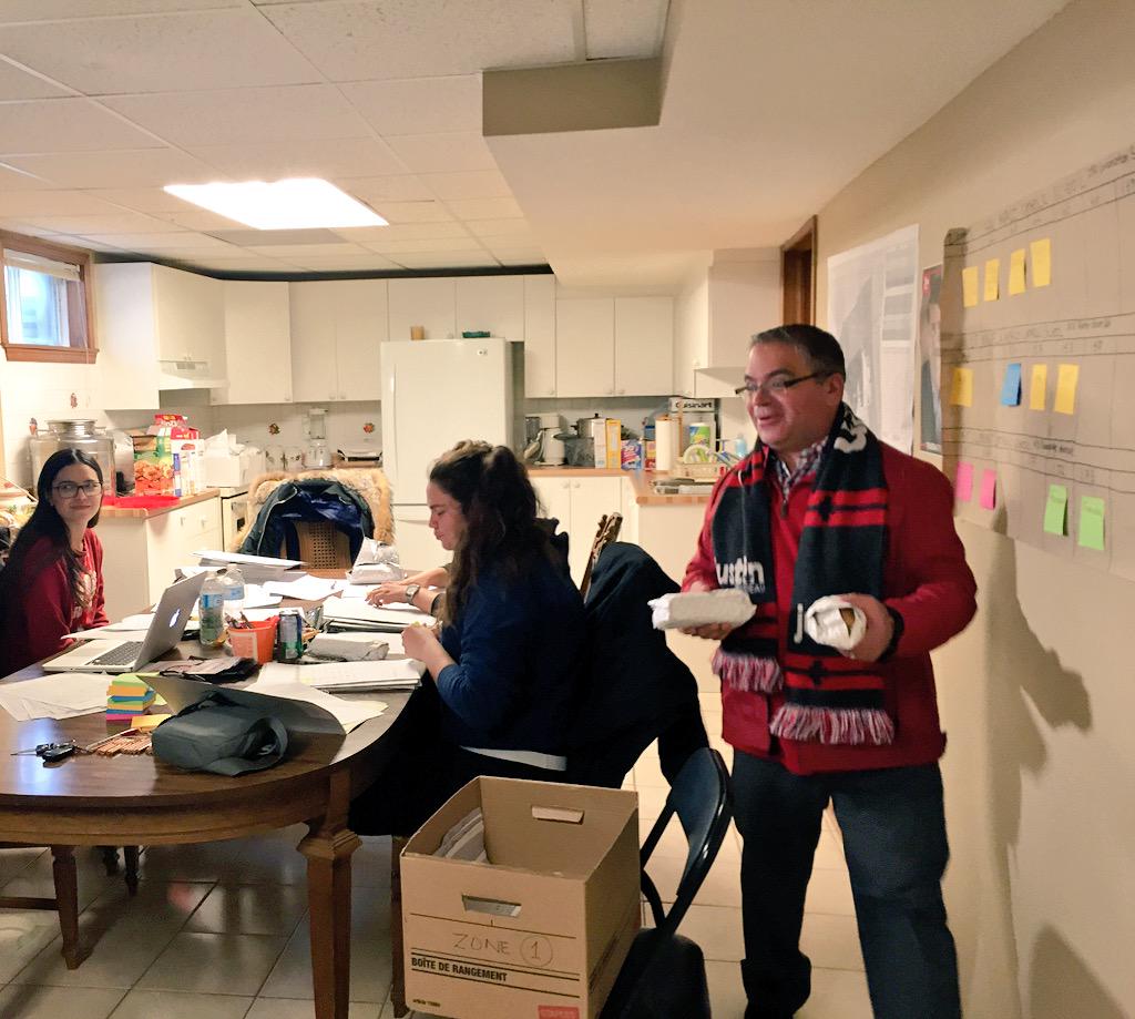 We have the best volunteers! Getting them ready for a busy afternoon of #GOTV with some panini. #cdnpoli #RealChange
