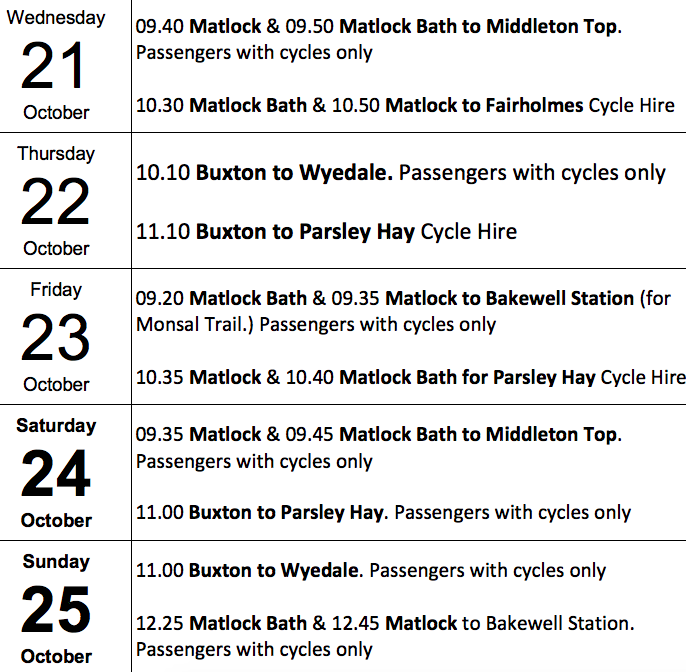 Check out the trips calendar for this week's services - Cycle Shuttle runs from Wednesday through to Sunday