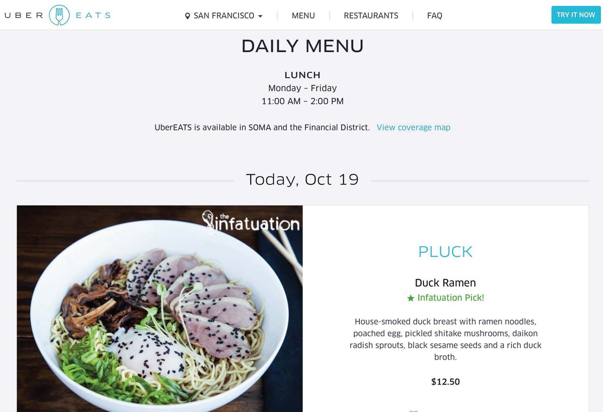 Time to order! For more info: bit.ly/1iuwkbB

#Lunch #SF  #UberEATS #InfatuationSF #SOMA #FinancialDistrict