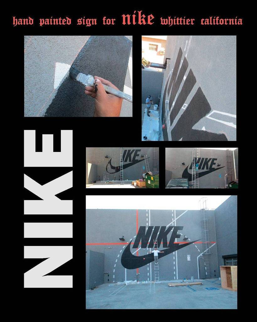 Druthersco's tweet image. By 213signs Hand painted sign for NIKE. Whittier California  #signwriter #signartist #signgraphics #signart #handpa…