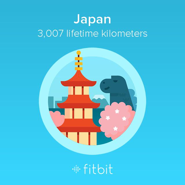 I covered 3,007 kilometers with my #Fitbit and earned the Japan badge.
