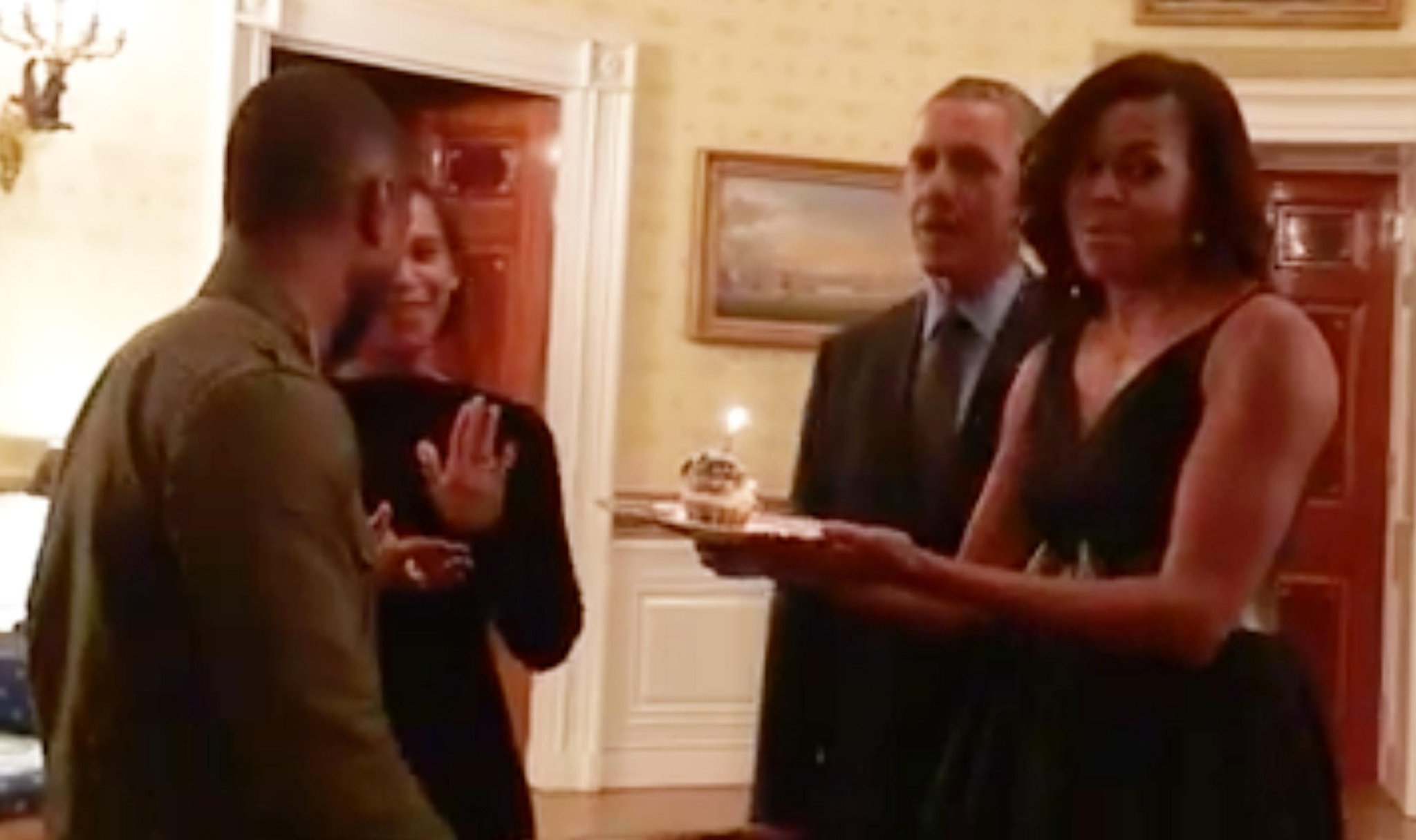 Usher was pretty much left speechless when the Obamas sang \"Happy Birthday\" to him. Watch!  