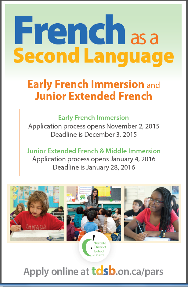 HowardGoodman's tweet photo. Apply for #TDSB French Immersion. start Nov2 / end Dec3 More info @TDSB_fsl https://t.co/YPgpbq5ntb https://t.co/rEOqbZTq04 via @MaryCruden