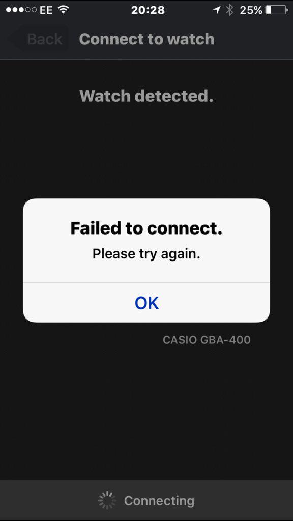 Why <a href="/GShockUK/">G-SHOCK UK</a>!? Why!?
I've been trying to connect for two days! Very upsetting that my £160 watch doesn't work!