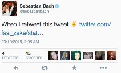 fasi_zaka's tweet photo. Metal heads: was trying to get (stalk) Sebastian Bach, ex-Skid Row, to give a shout out to Pak for sometime. Yes! https://t.co/ZyoZVqXQ5C