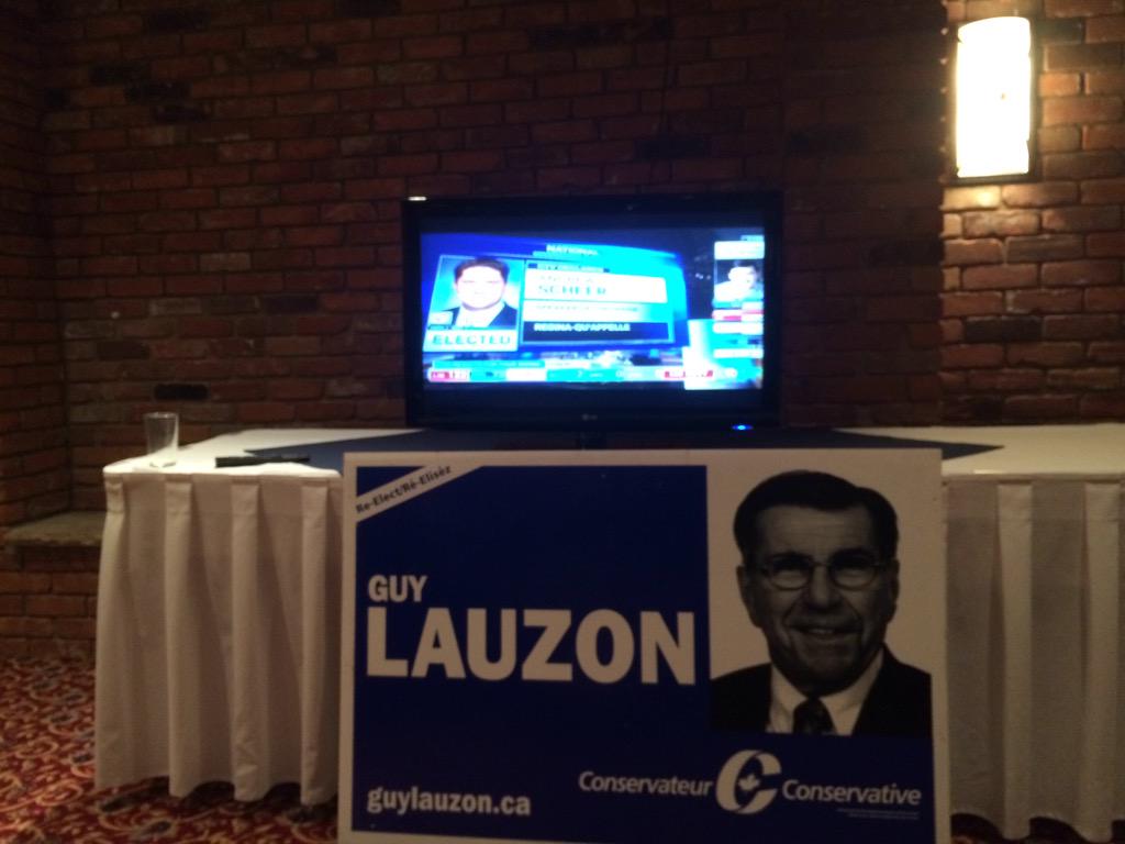 Numbers aren't great for Conservatives, but locally it's Lauzon with the early lead.