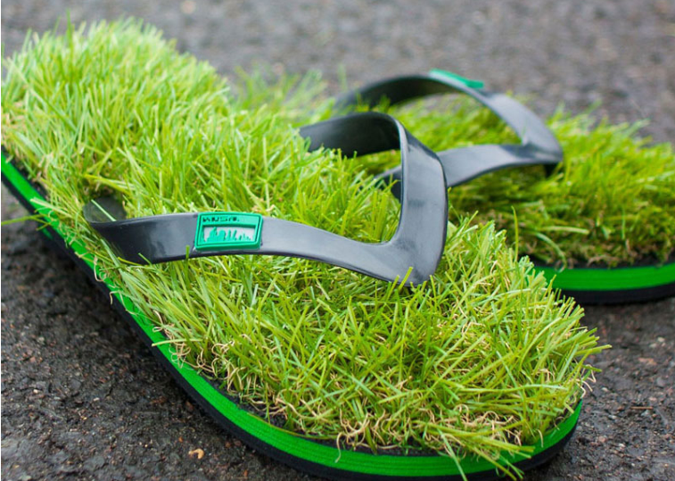 Kusa Grass Flip Flops
Love the feeling of bare feet on freshly mowed grass?
