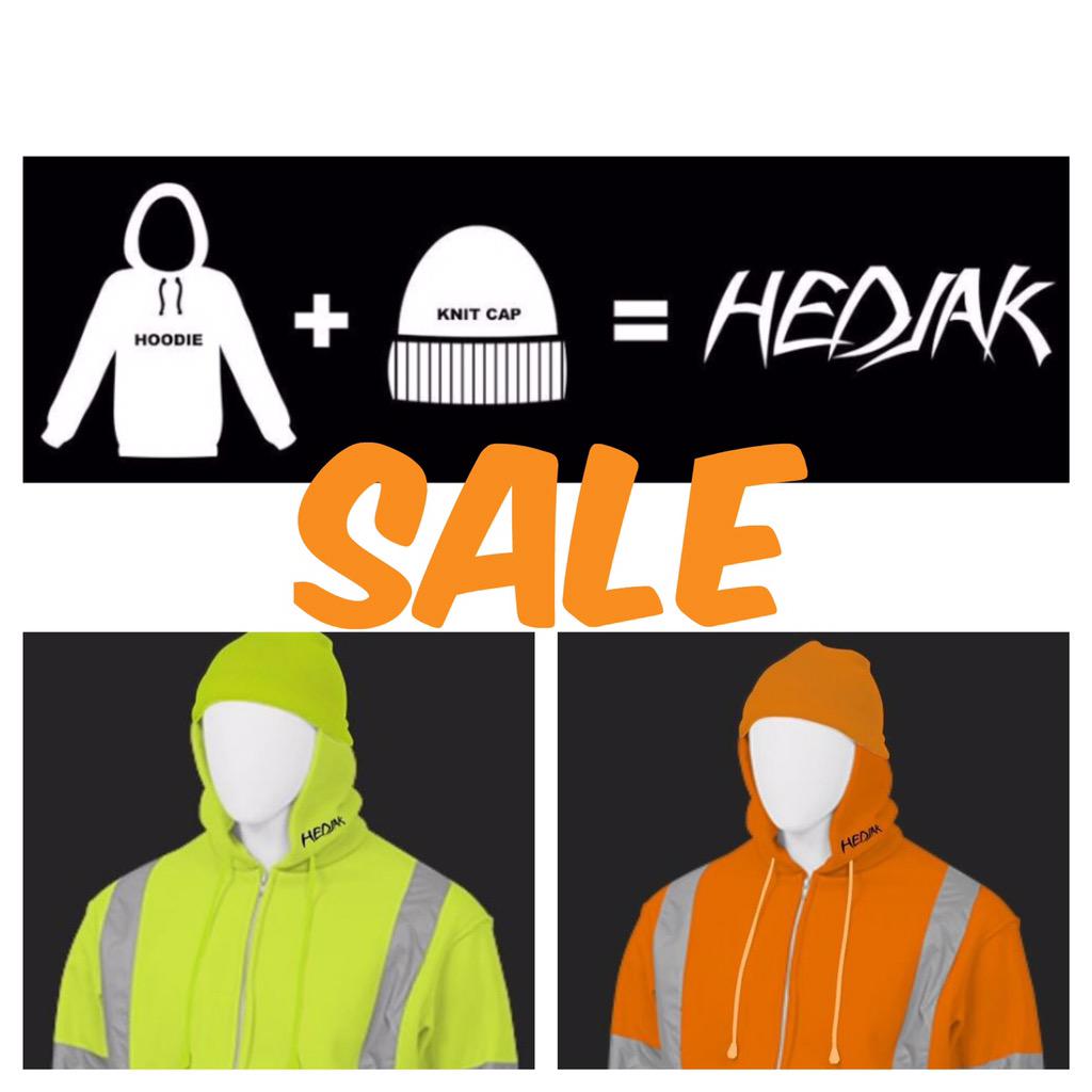 Hedjak's tweet photo. SALE! 
 HI-Vis LIME and HI-Vis Orange with reflective striped HEDJAKs!
As low $31.47 https://t.co/xRASQeQCpc https://t.co/aVfZqlz7rh