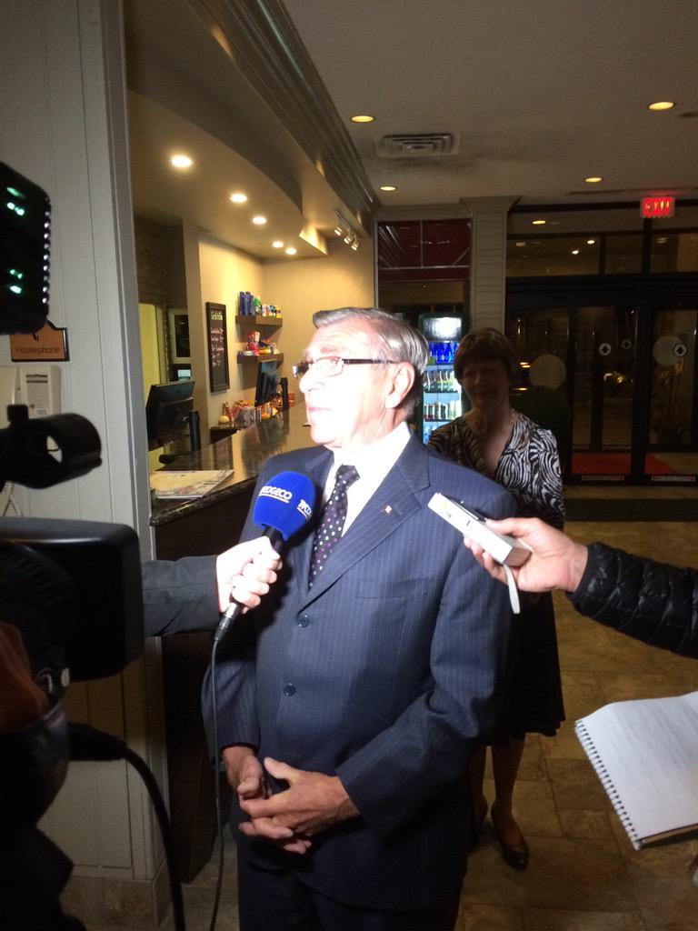 Lauzon speaking to media.