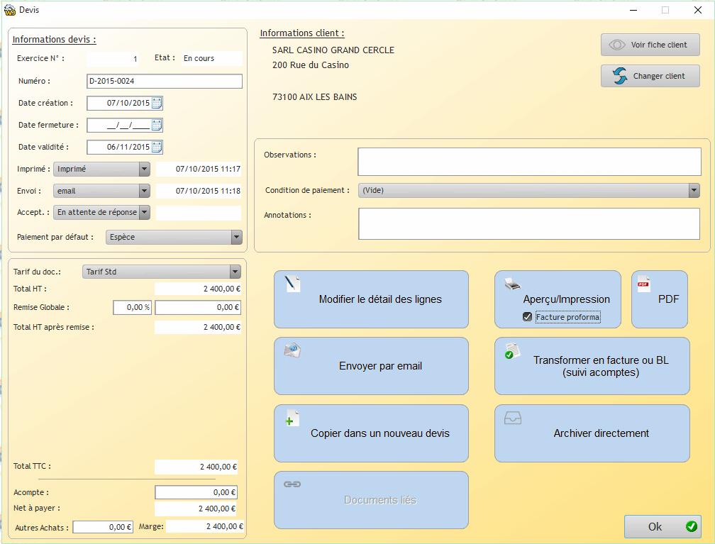 FreeDevisFact's tweet image. Mise en ligne de Free Devis Factures version 2.0.264.0
- Impression de Facture proforma