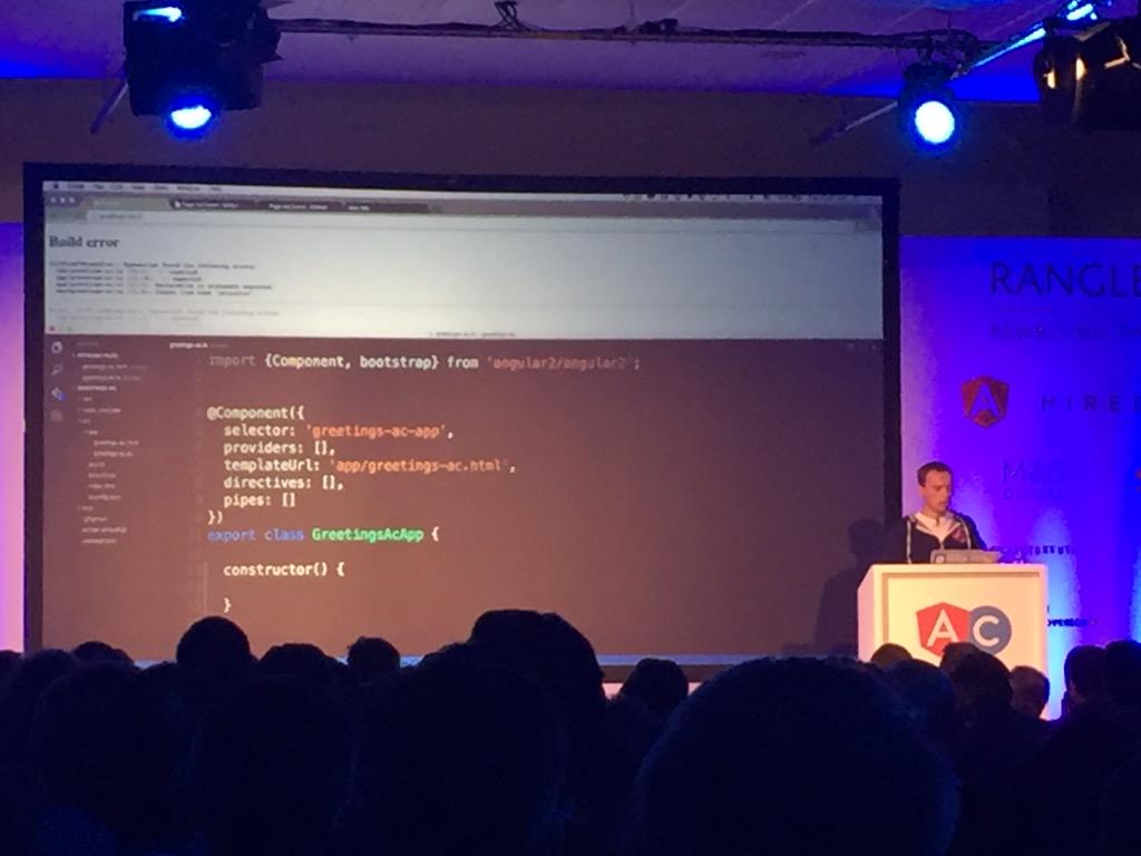 jthake's tweet image. Watching @IgorMinar demo @angularjs generator in Visual Studio @code editor at #angularconnect keynote
