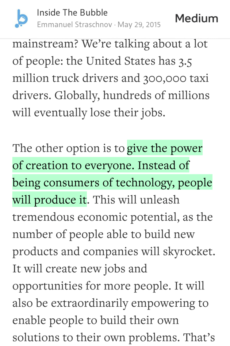 ask4kailin's tweet photo. “give the power of creation to everyone”. produce, don’t just consume tech — @emmanuel_s https://t.co/mQ2iJ1Olpp https://t.co/TMIW6tzvES