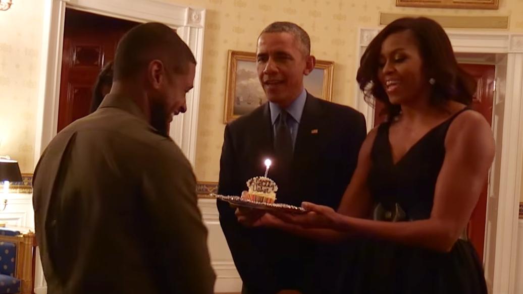 Watch BarackObama and MichelleObama sing \"Happy Birthday\" to Usher:  