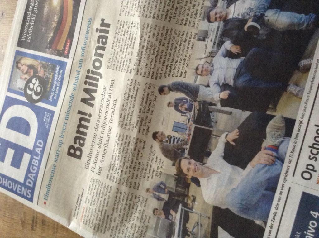 Zo vandaag wel weer een krant <a href="/ED_Eindhoven/">Eindhovens Dagblad</a>. Heerlijk om je ochtend te beginnen #gatindemarkt #miljonair
