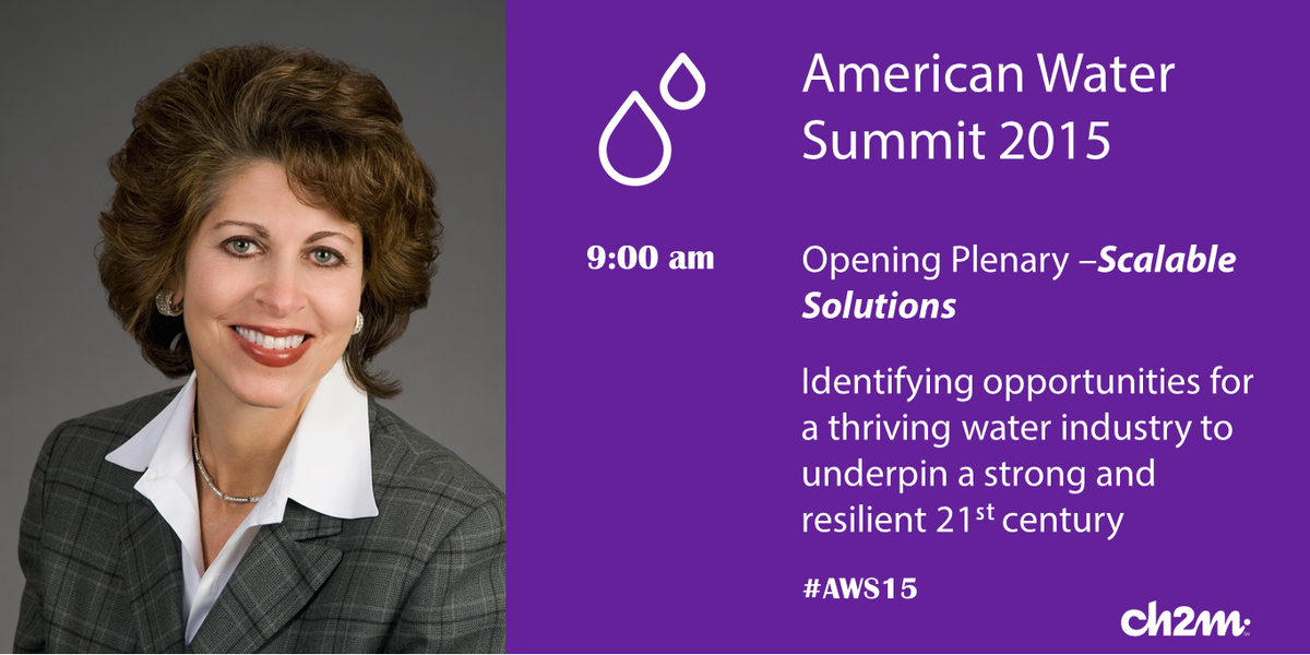 JacobsConnects's tweet image. Our Chairman &amp;amp; CEO Jacque Hinman to help open the @USAWaterSummit in Denver #AWS15