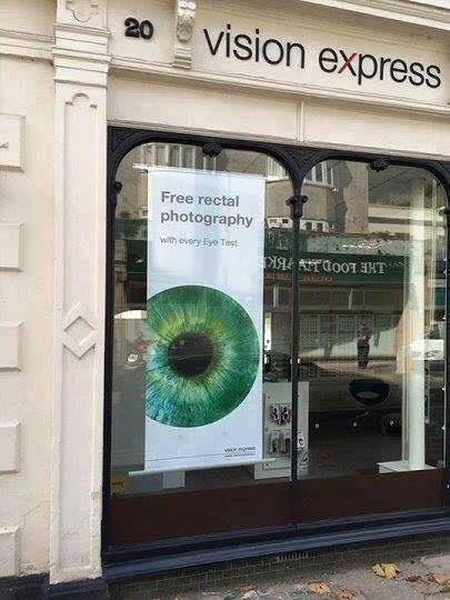 Marketing gone wrong... Should it have said 'retinal'? <a href="/VisionExpress/">Vision Express</a> #marketingerror