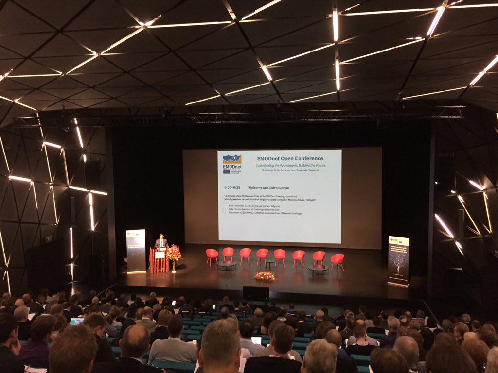 Enjoying the opening messages at the EMODnet conference,  Ostende, Belguim. #emodnet #marinedata #oceanmonitoring