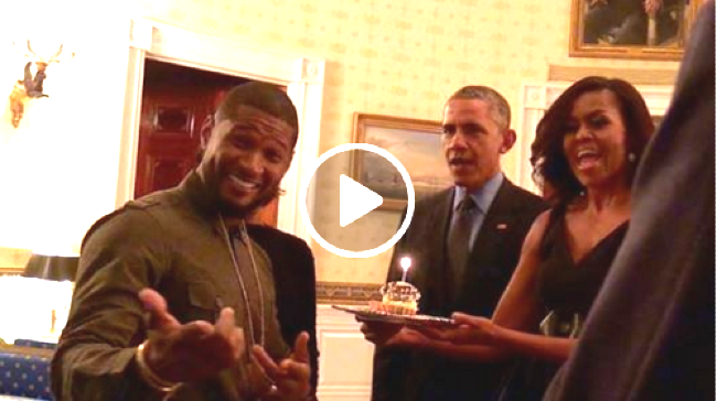 WATCH: The Obama\s sing Happy Birthday to Usher in the best way  