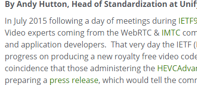 #WebRTC video codec wars - <a href="/huttonandy/">Andy Hutton</a> shares recent developments &amp; his impressions on developers.circuit.com