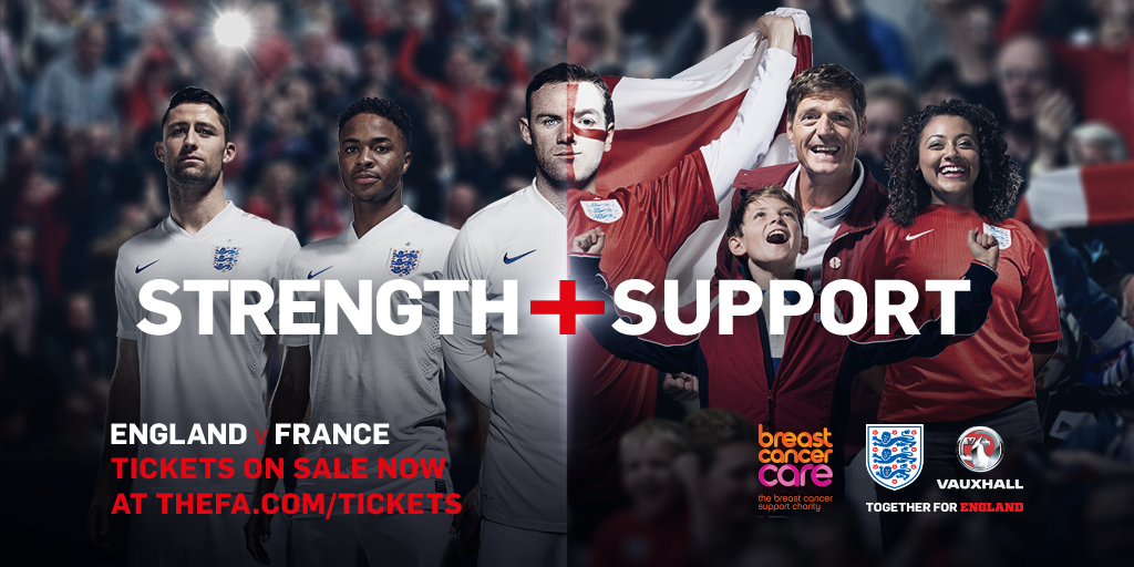 See <a href="/england/">England</a> face <a href="/FFF/">FFF</a> in the <a href="/BCCare/">Breast Cancer Now</a> international <a href="/wembleystadium/">Wembley Stadium</a> on 17 Nov.. Tickets: TheFA.com/tickets