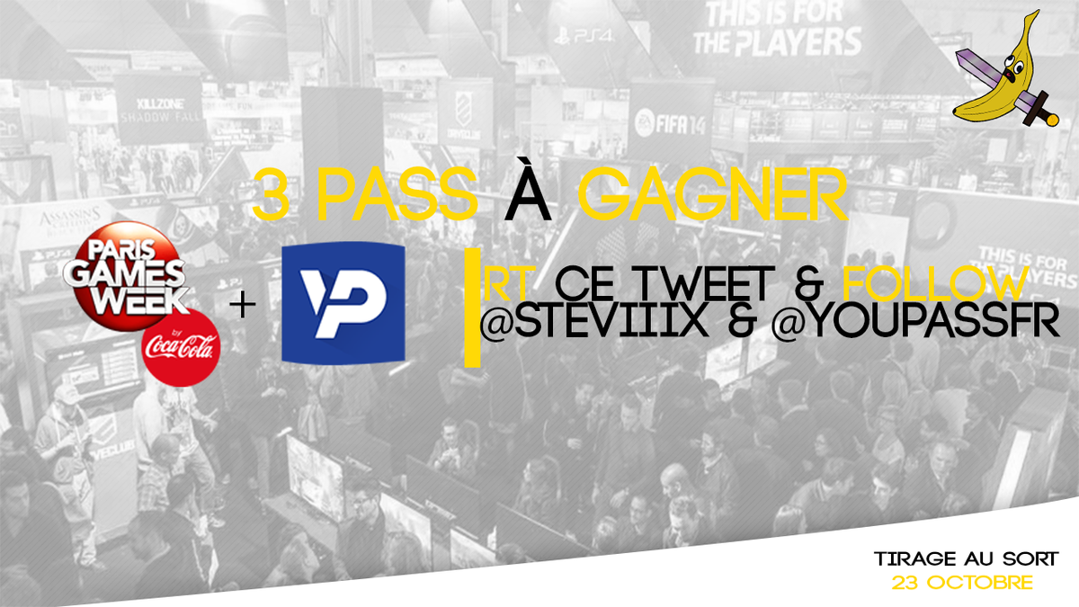 Steviiix's tweet photo. #RT + Follow @YouPassFR &amp; @Steviiix pour tenter de gagner un des 3 Pass pour la #PGW ! :D
» https://t.co/5B6s0UmNNp https://t.co/wrTL3JnE4X