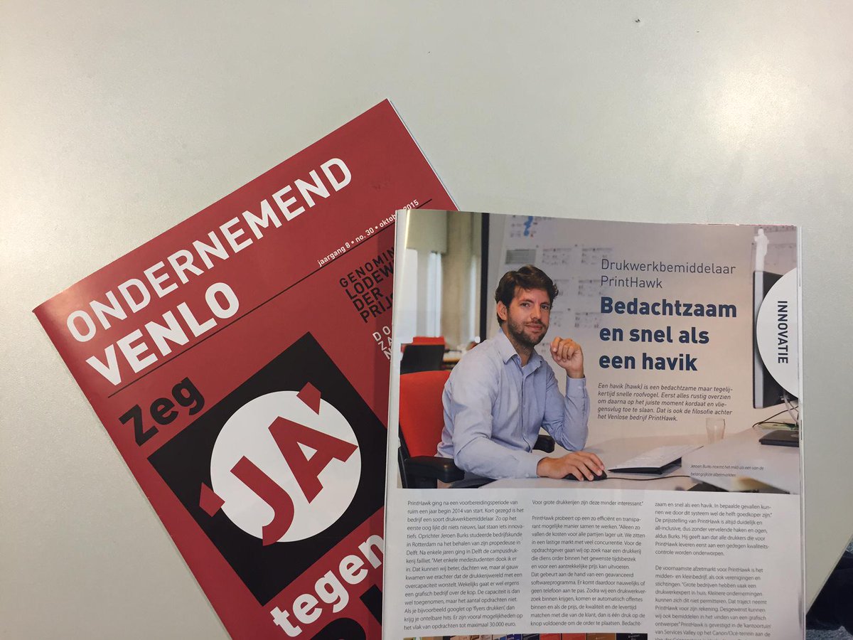 PrinthawkEU's tweet image. PrintHawk is te zien in het magazine #OndernemendVenlo.
Benieuwd naar het artikel? Ga naar: printhawk.eu/OndernemendVen…