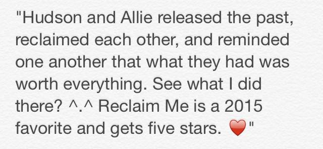 AnnMarie_Walker's tweet photo. LOVE this play on words by Bookaholics Not-So-Anonymous! #RemindMe #ReleaseMe #ReclaimMe #HudsonChase https://t.co/FwvySzhtcB